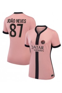 Paris Saint-Germain Joao Neves #87 Jalkapallovaatteet Naisten Kolmaspaita 2024-25 Lyhythihainen